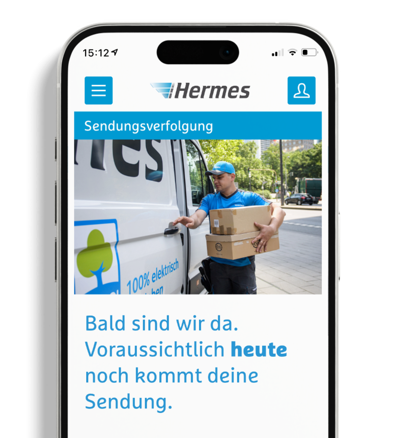 The redesigned Hermes parcel tracking on a smartphone